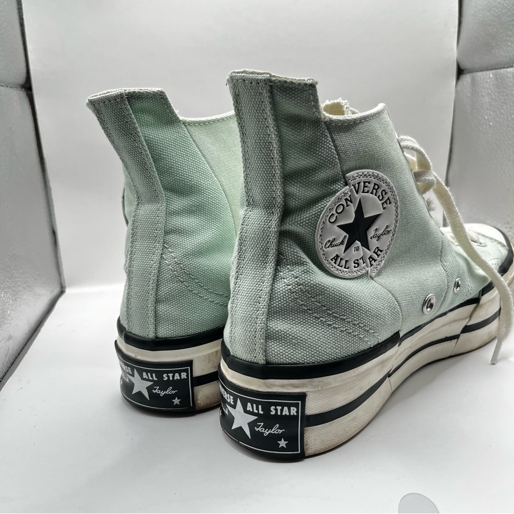 Converse High Top Sneakers in Minty Green Canvas - Picture 3 of 7